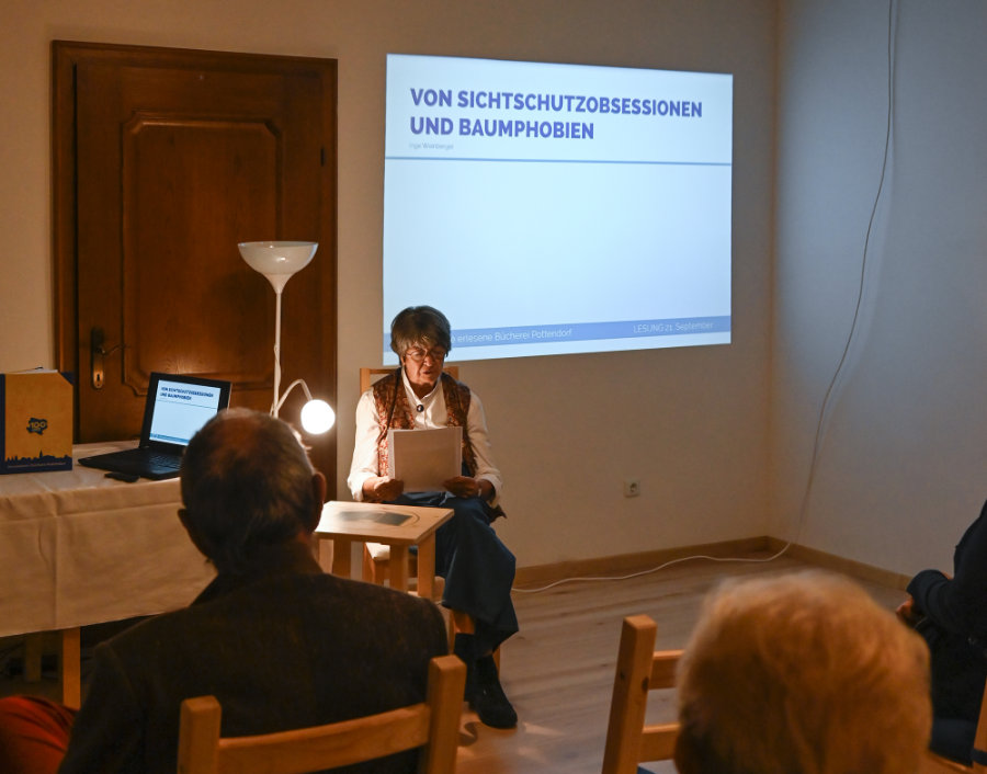 Inge Weinberger liest "Von Sichtschutzobsessionen und Baumphobien"