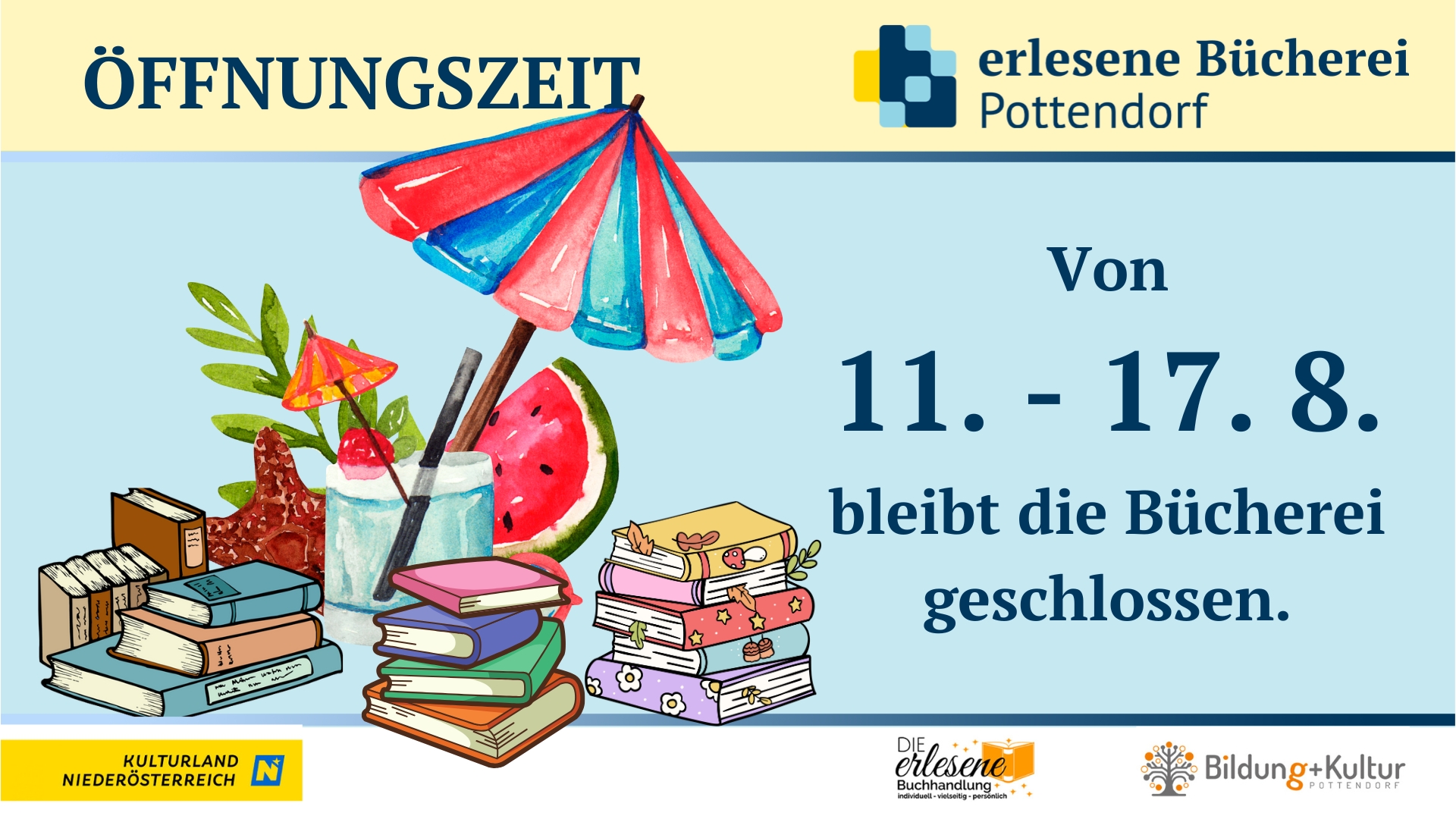 Die Bücherei macht Urlaub